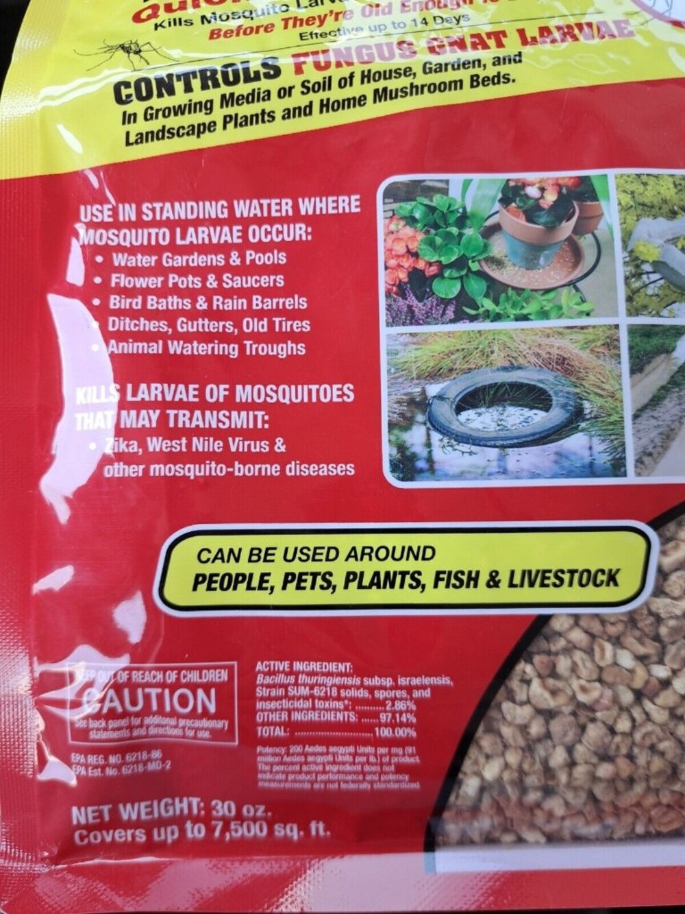 Summit Mosquito Bits 30 oz Quick-Kill Larvicide Fungus Gnat Control‎ 117-9